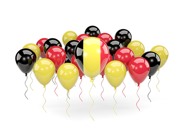Balloons with colors of flag. Download flag icon of Belgium at PNG format