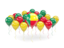 Benin. Balloons with colors of flag. Download icon.