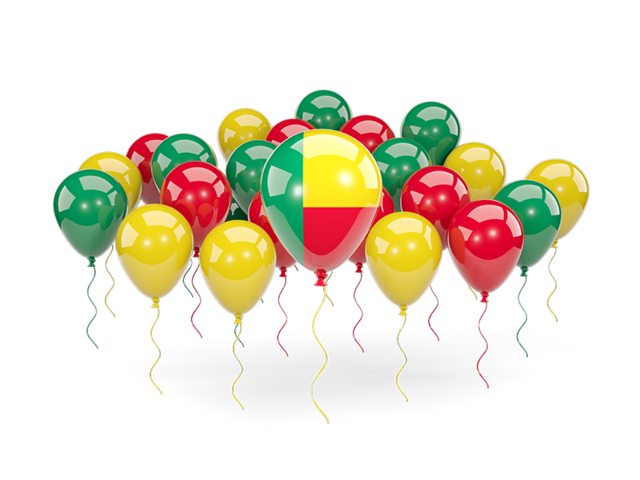Balloons with colors of flag. Download flag icon of Benin at PNG format