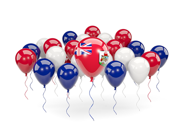 Balloons with colors of flag. Download flag icon of Bermuda at PNG format
