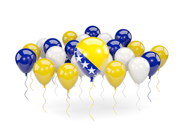 Balloons with colors of flag. Download flag icon of Bosnia and Herzegovina at PNG format