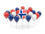 Bouvet Island. Balloons with colors of flag. Download icon.