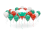 Bulgaria. Balloons with colors of flag. Download icon.
