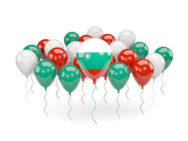 Balloons with colors of flag. Download flag icon of Bulgaria at PNG format