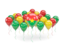 Буркина Фасо. Воздушные шары с цветами флага. Скачать иллюстрацию.