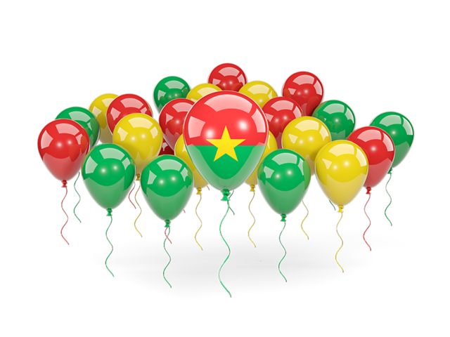 Balloons with colors of flag. Download flag icon of Burkina Faso at PNG format