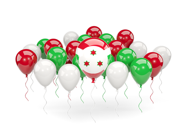 Balloons with colors of flag. Download flag icon of Burundi at PNG format