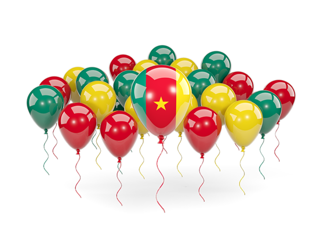 Balloons with colors of flag. Download flag icon of Cameroon at PNG format