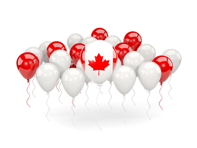 Balloons with colors of flag. Download flag icon of Canada at PNG format