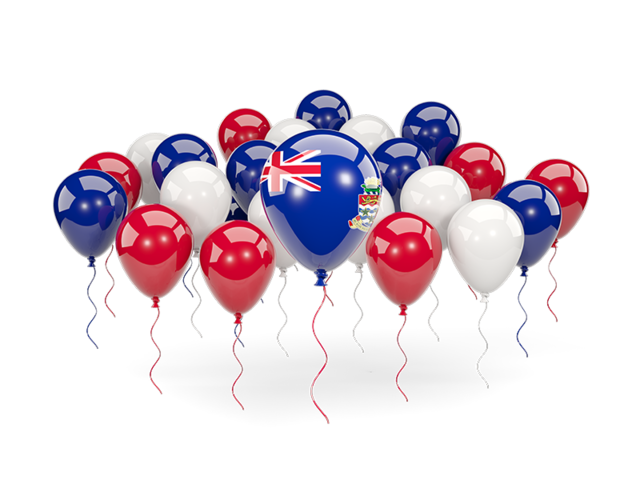 Balloons with colors of flag. Download flag icon of Cayman Islands at PNG format