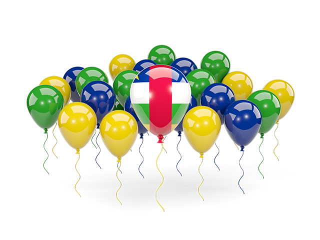 Balloons with colors of flag. Download flag icon of Central African Republic at PNG format