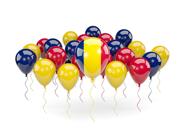 Balloons with colors of flag. Download flag icon of Chad at PNG format