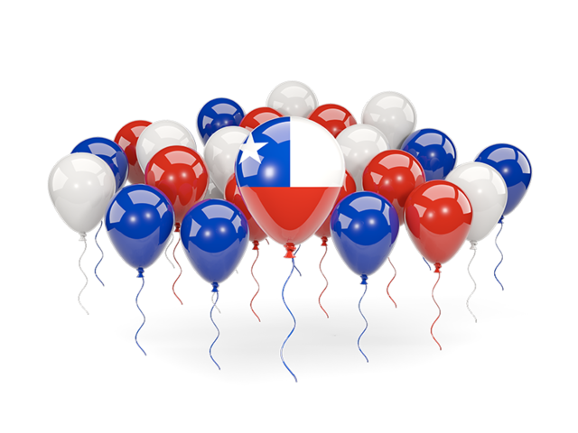 Balloons with colors of flag. Download flag icon of Chile at PNG format