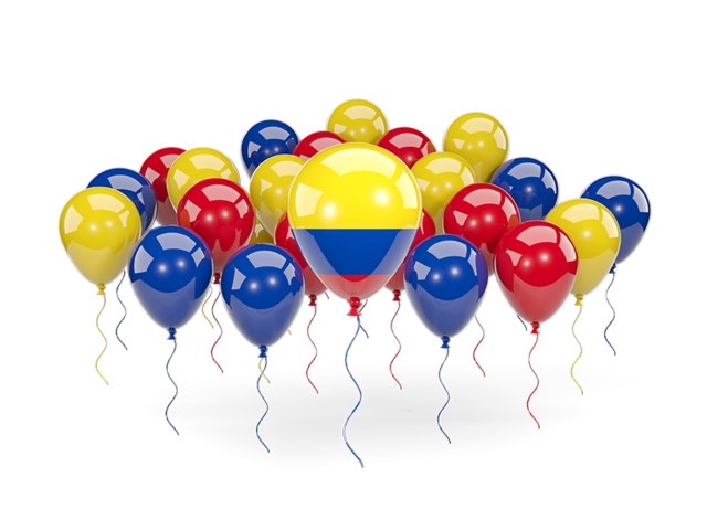 Balloons with colors of flag. Download flag icon of Colombia at PNG format