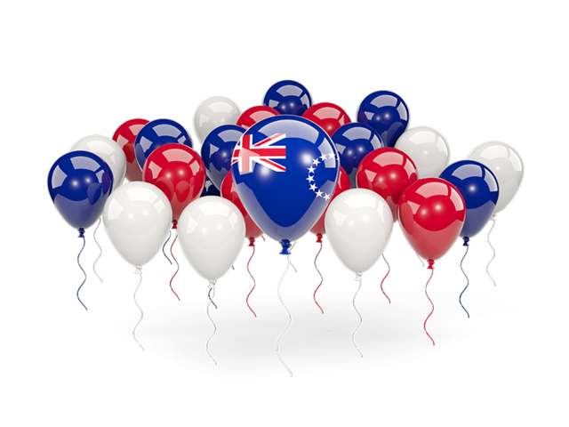 Balloons with colors of flag. Download flag icon of Cook Islands at PNG format