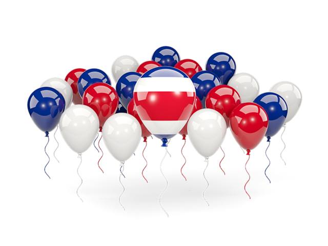 Balloons with colors of flag. Download flag icon of Costa Rica at PNG format