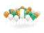 Cote d'Ivoire. Balloons with colors of flag. Download icon.