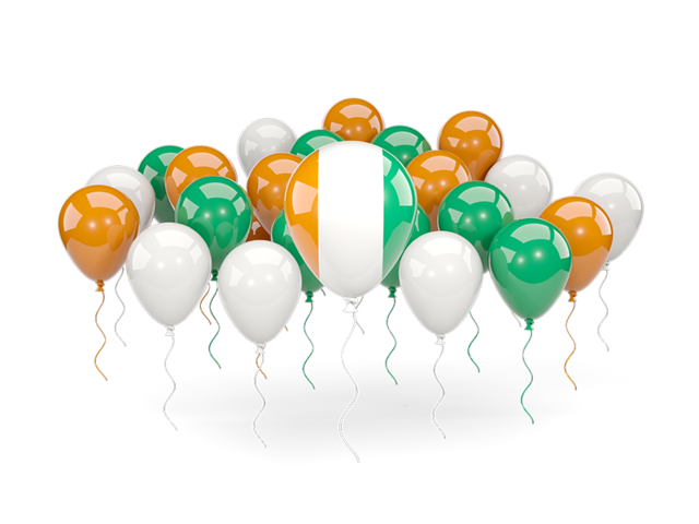Balloons with colors of flag. Download flag icon of Cote d'Ivoire at PNG format
