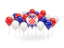 Croatia. Balloons with colors of flag. Download icon.