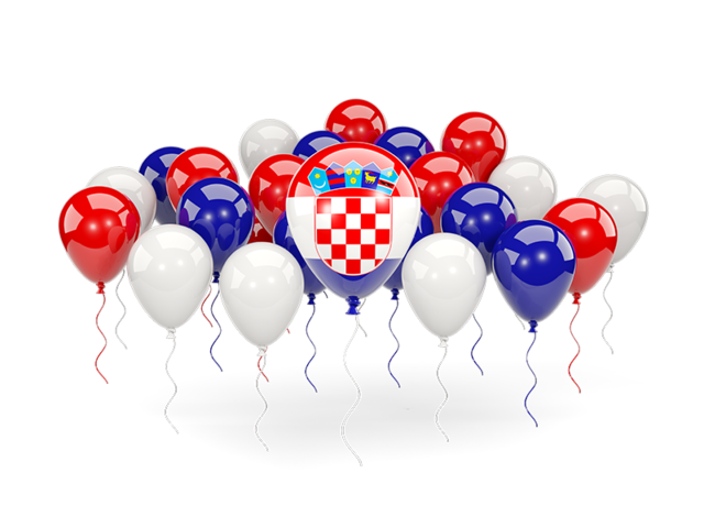 Воздушные шары с цветами флага. Скачать флаг. Хорватия