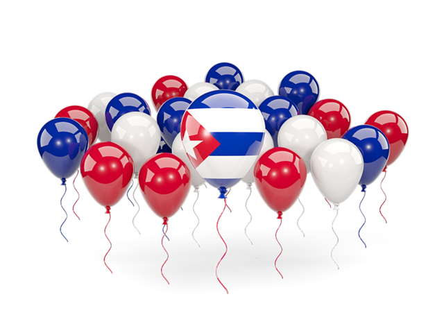 Balloons with colors of flag. Download flag icon of Cuba at PNG format