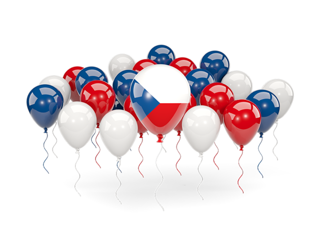 Balloons with colors of flag. Download flag icon of Czech Republic at PNG format