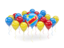 Democratic Republic of the Congo. Balloons with colors of flag. Download icon.