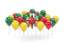 Dominica. Balloons with colors of flag. Download icon.