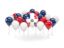 Dominican Republic. Balloons with colors of flag. Download icon.