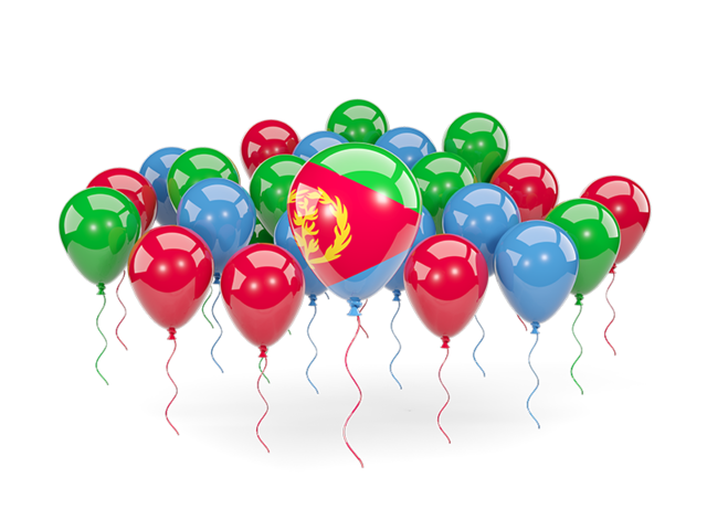 Balloons with colors of flag. Download flag icon of Eritrea at PNG format