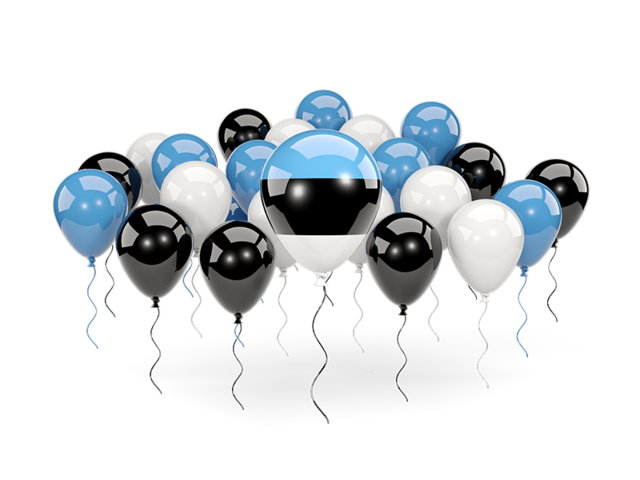 Balloons with colors of flag. Download flag icon of Estonia at PNG format