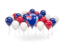 Falkland Islands. Balloons with colors of flag. Download icon.