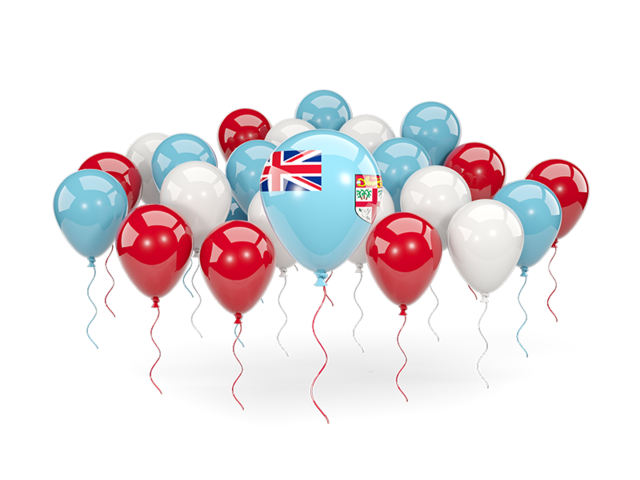 Balloons with colors of flag. Download flag icon of Fiji at PNG format