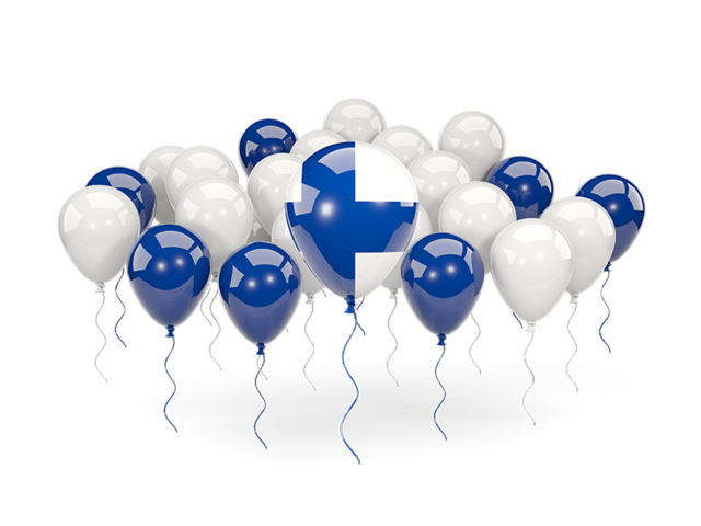 Balloons with colors of flag. Download flag icon of Finland at PNG format