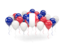 Франция. Воздушные шары с цветами флага. Скачать иконку.