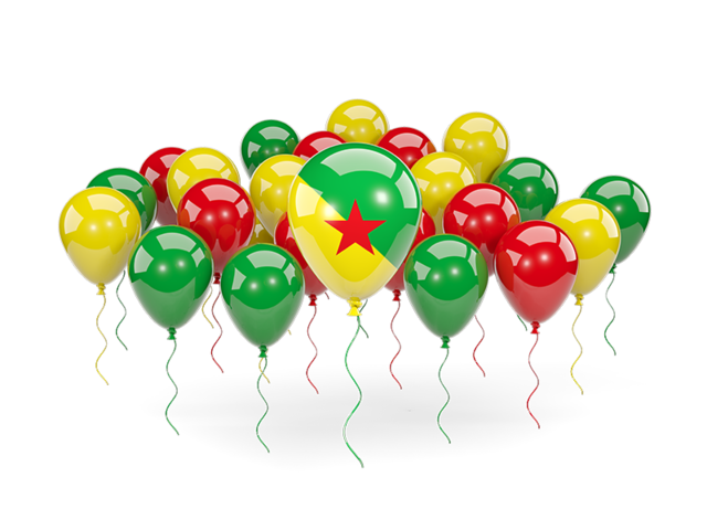 Balloons with colors of flag. Download flag icon of French Guiana at PNG format