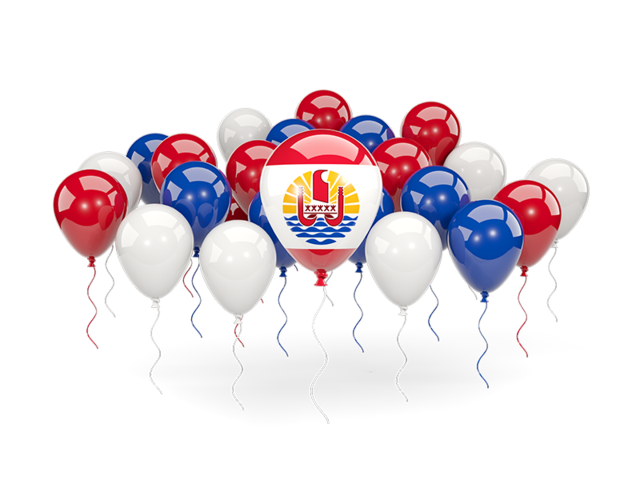 Balloons with colors of flag. Download flag icon of French Polynesia at PNG format