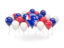 French Southern and Antarctic Lands. Balloons with colors of flag. Download icon.