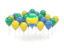 Gabon. Balloons with colors of flag. Download icon.