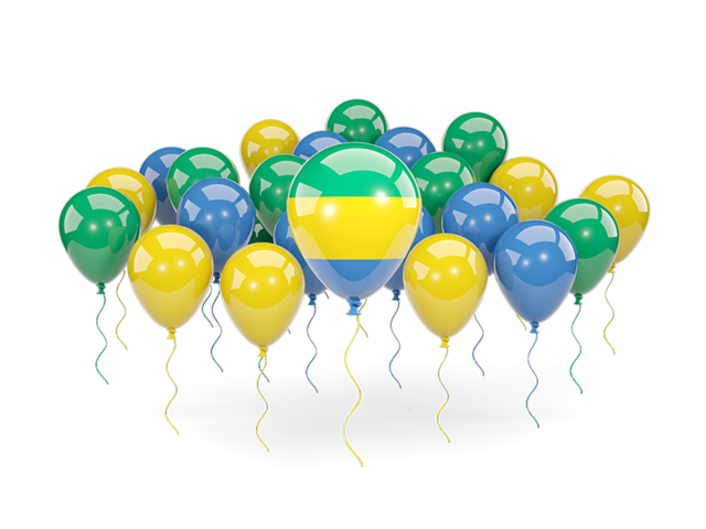 Balloons with colors of flag. Download flag icon of Gabon at PNG format
