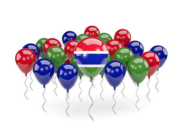 Balloons with colors of flag. Download flag icon of Gambia at PNG format