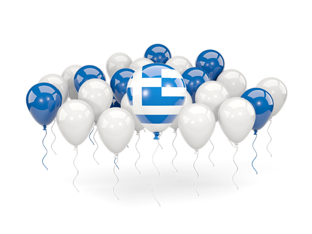 Balloons with colors of flag. Download flag icon of Greece at PNG format