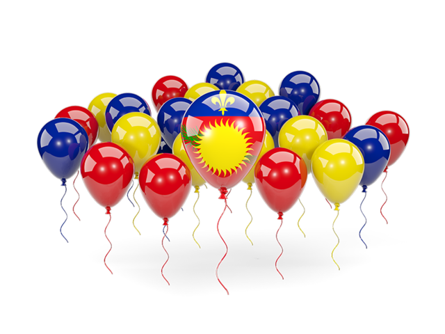 Balloons with colors of flag. Download flag icon of Guadeloupe at PNG format