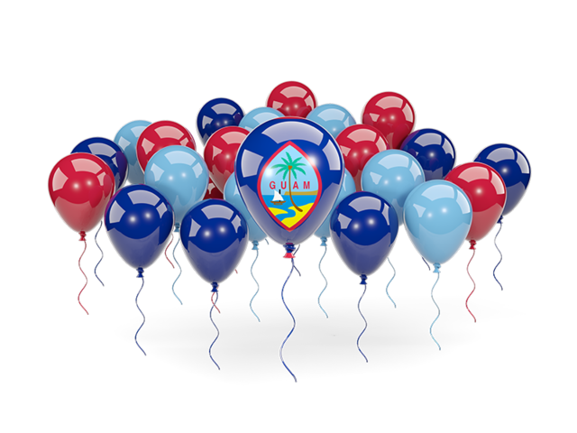 Balloons with colors of flag. Download flag icon of Guam at PNG format