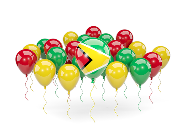 Balloons with colors of flag. Download flag icon of Guyana at PNG format