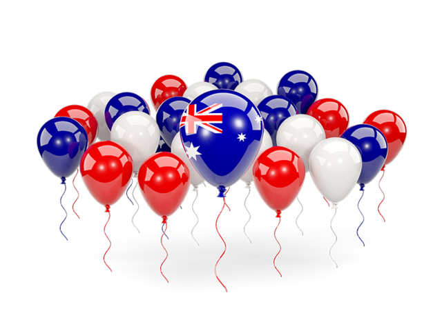 Balloons with colors of flag. Download flag icon of Heard Island at PNG format