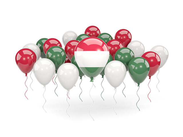 Balloons with colors of flag. Download flag icon of Hungary at PNG format