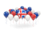 Iceland. Balloons with colors of flag. Download icon.