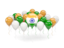 India. Balloons with colors of flag. Download icon.