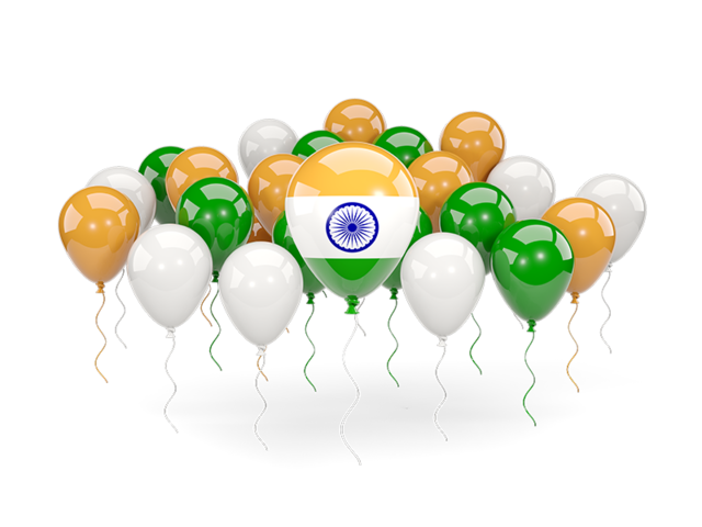 Balloons with colors of flag. Download flag icon of India at PNG format